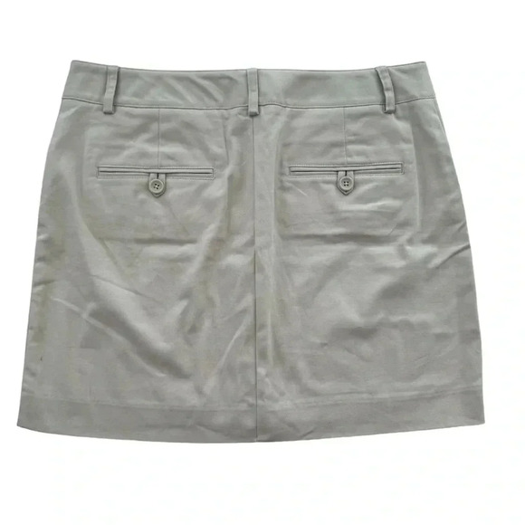 Express Khaki Beige Midi Full Button Skirt Size 4 y2k Business Casual - Picture 2 of 9